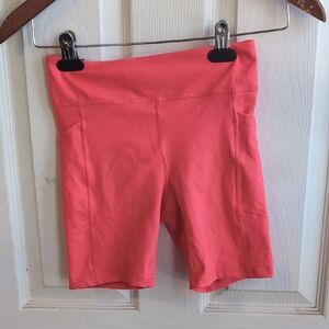 90 Degree by Reflex Girl's Bright Salmon Pink Bicycle Shorts Size Large